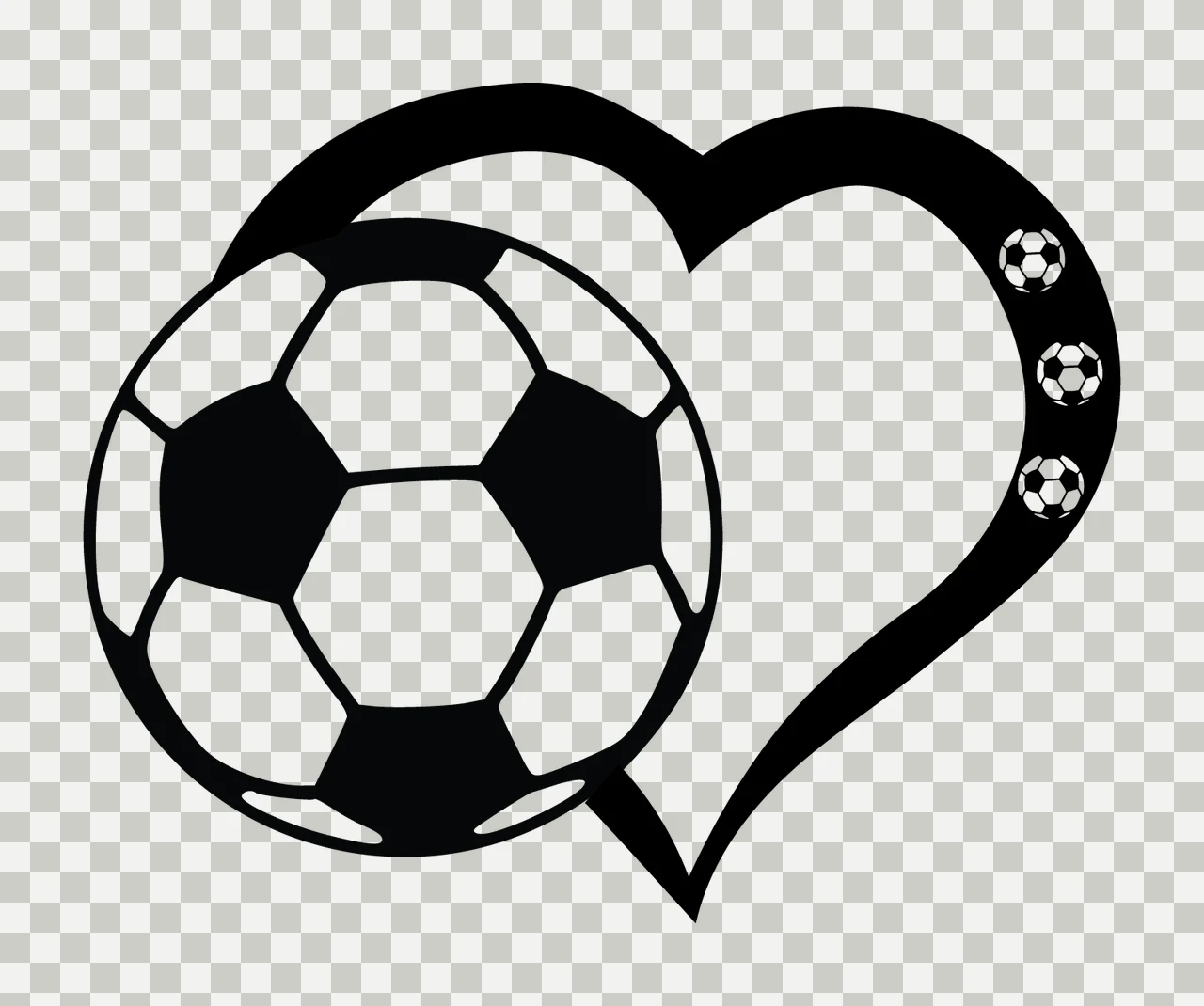 Soccer Ball And Heart Silhouette black sport 1 F16 big soccor eb transparency and detail preview thumbnail