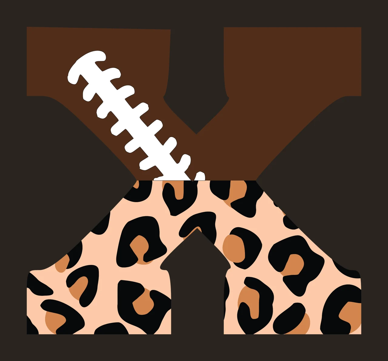 Football Font Half Leopard Character 15 american gridiron touchdown contrast preview thumbnail