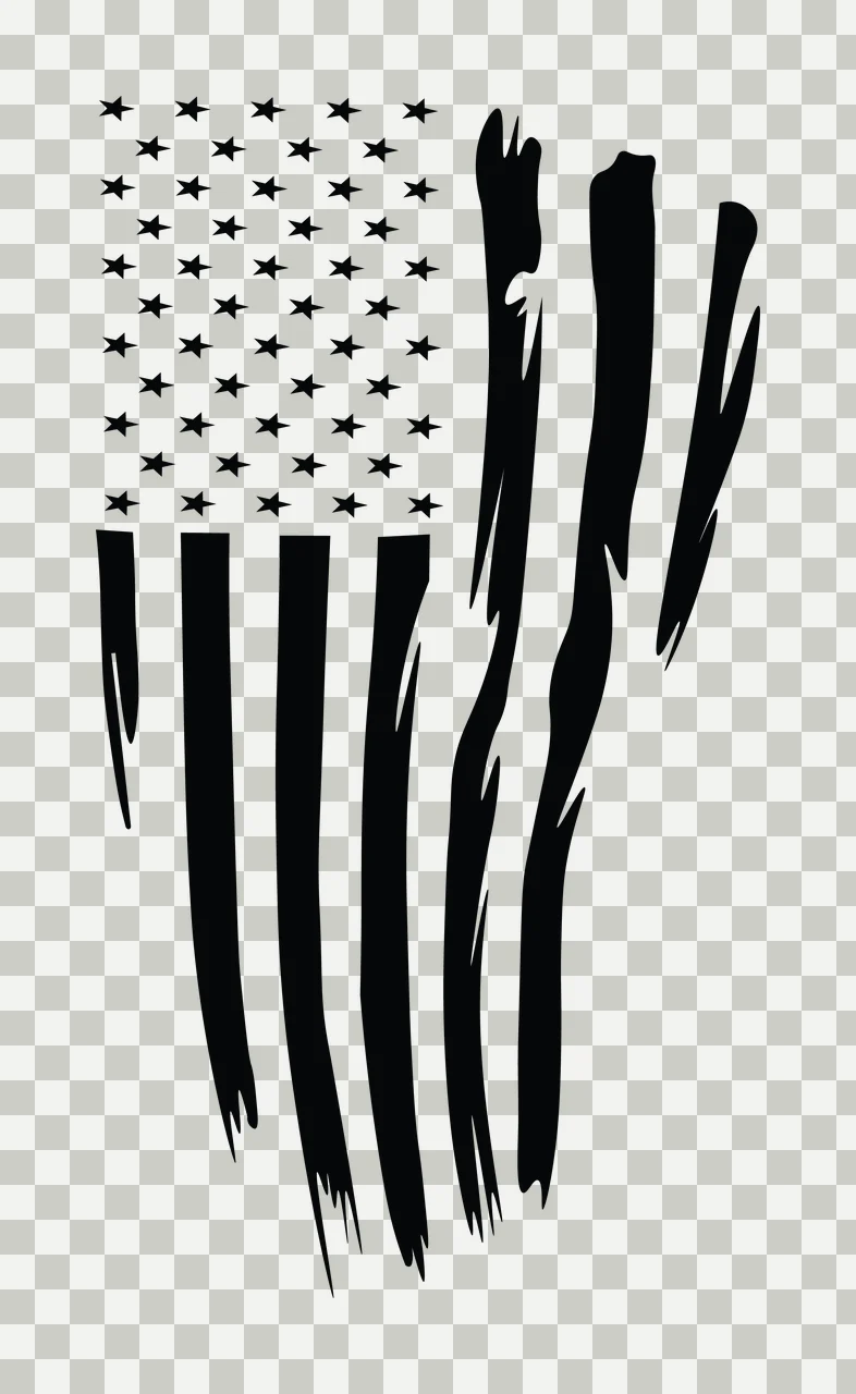 Flag Stars Vertical With Distressed Brush Strokes hanging stripes transparency and detail preview thumbnail