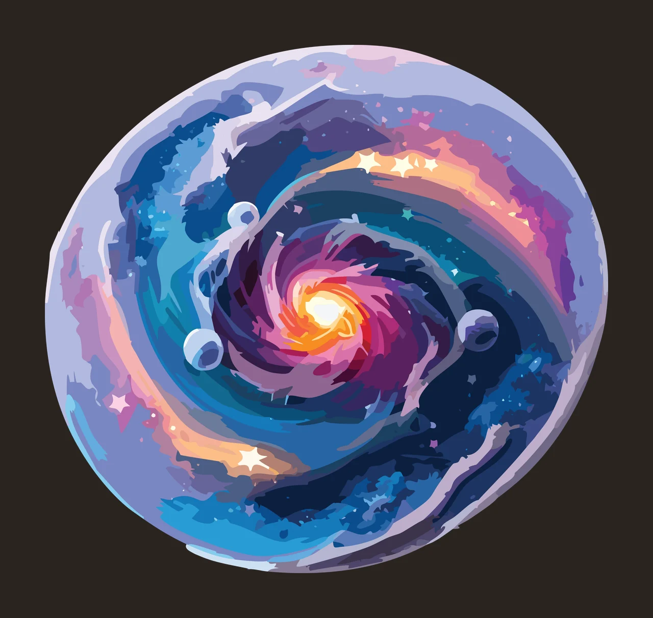 Space Swirling Galaxy Silhouette Graphic Swirl Circle Black contrast preview thumbnail