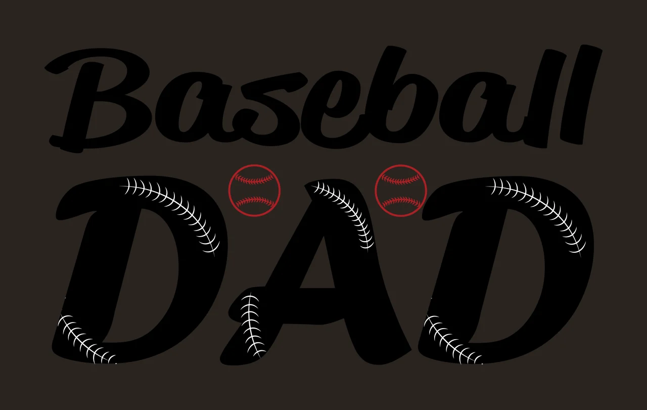 Baseball Dad Text With Ball Icons display typographic black contrast preview thumbnail