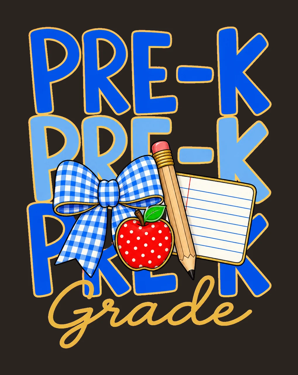 Preppy Teacher Blue Gingham Grade Series bundle 01 contrast preview thumbnail