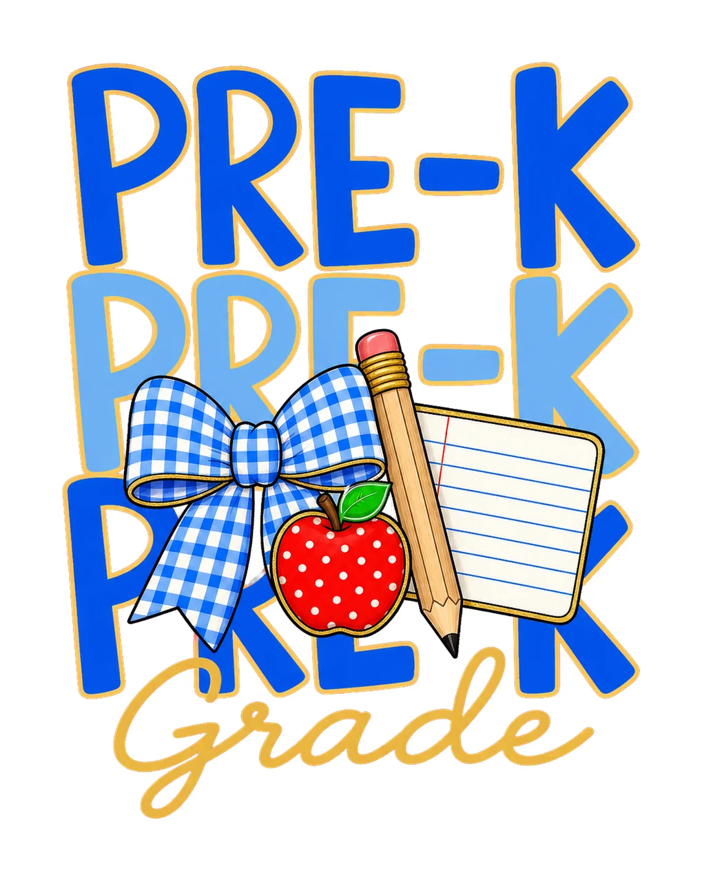 Preppy Teacher Blue Gingham Grade Series bundle 01