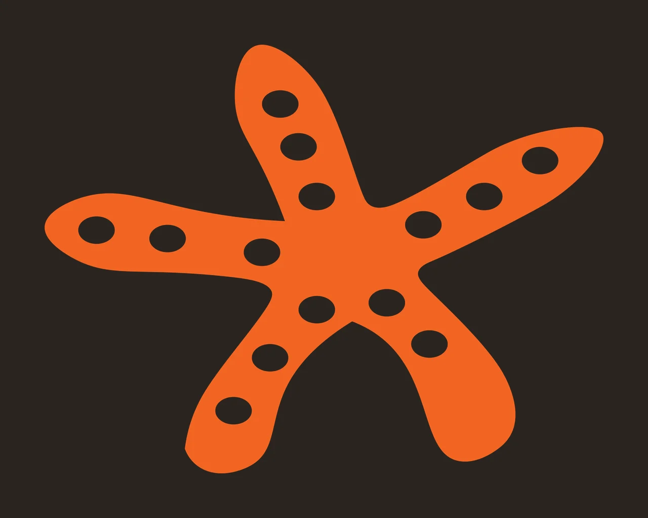 Sea Five Pointed Starfish Silhouette With Evenly Spaced circles contrast preview thumbnail