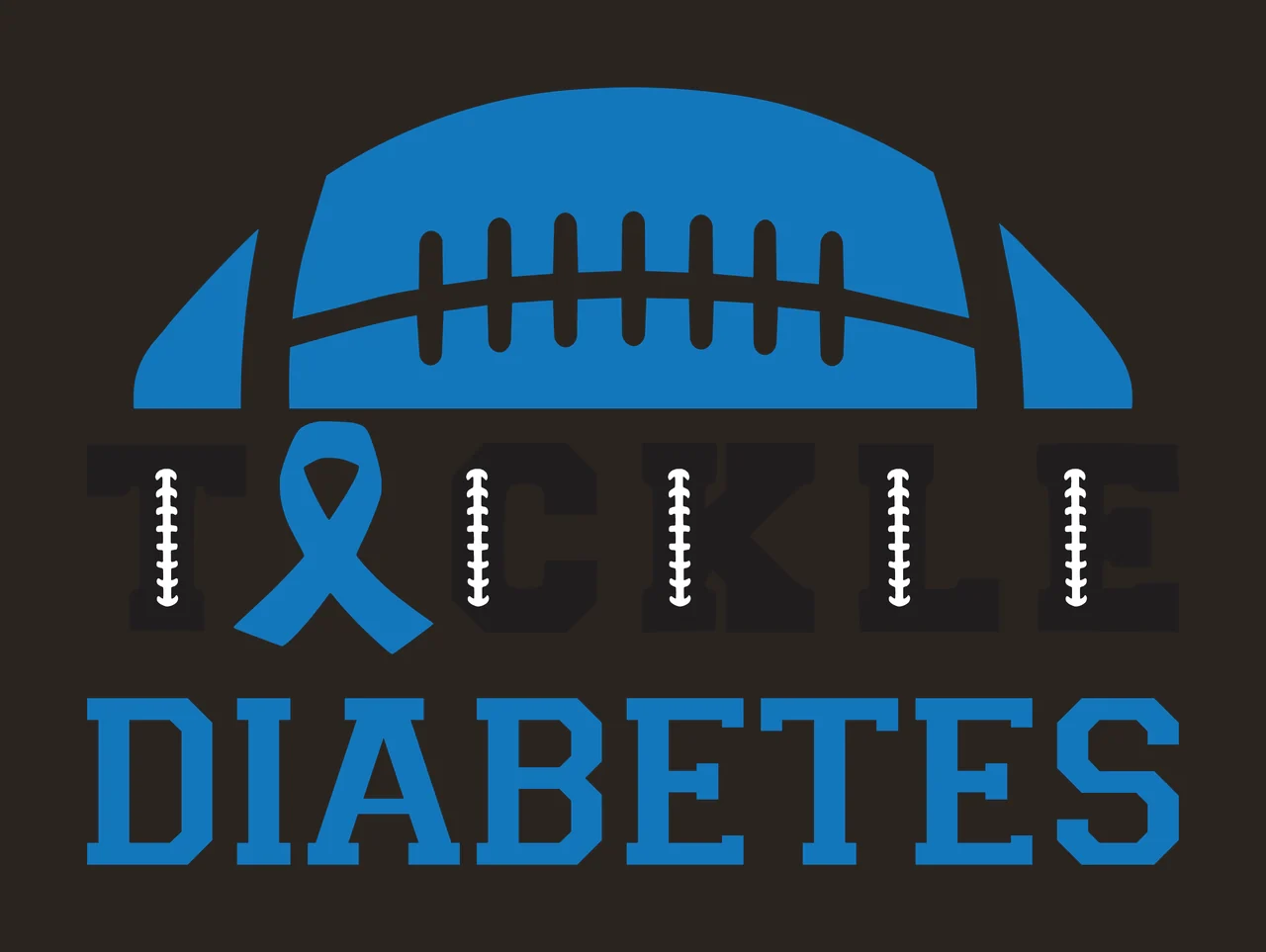 Ribbon Tackle Diabetes Football Graphic contrast preview thumbnail