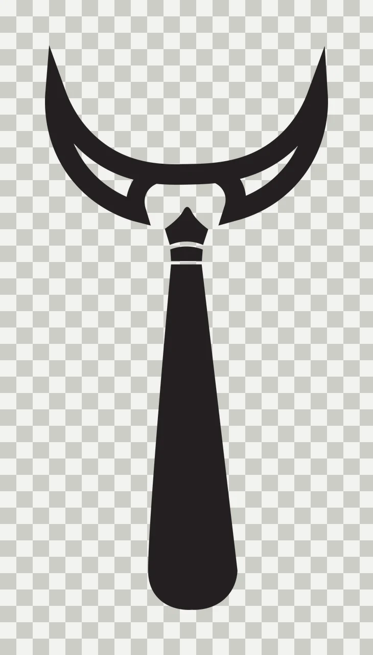 Abstract Crescent Moon Shape With Solid Black Vertical line transparency and detail preview thumbnail
