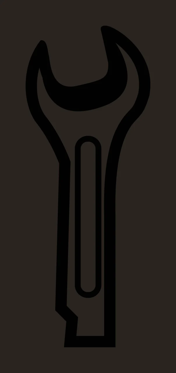 Open End Wrench Tool Silhouette With A Bold black outline white contrast preview thumbnail