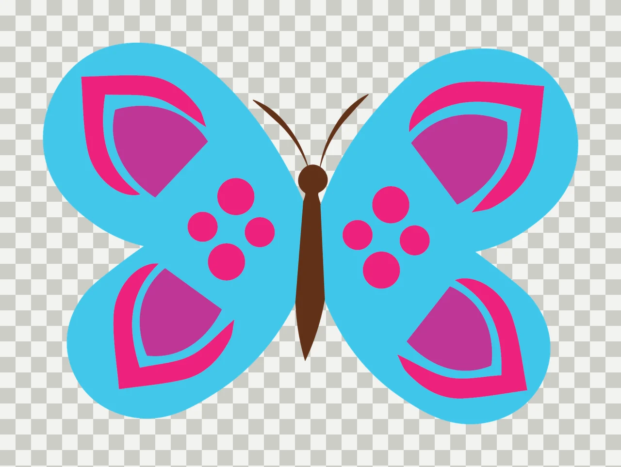 Animal Butterfly Silhouette With Symmetrical Rounded Wings flying transparency and detail preview thumbnail