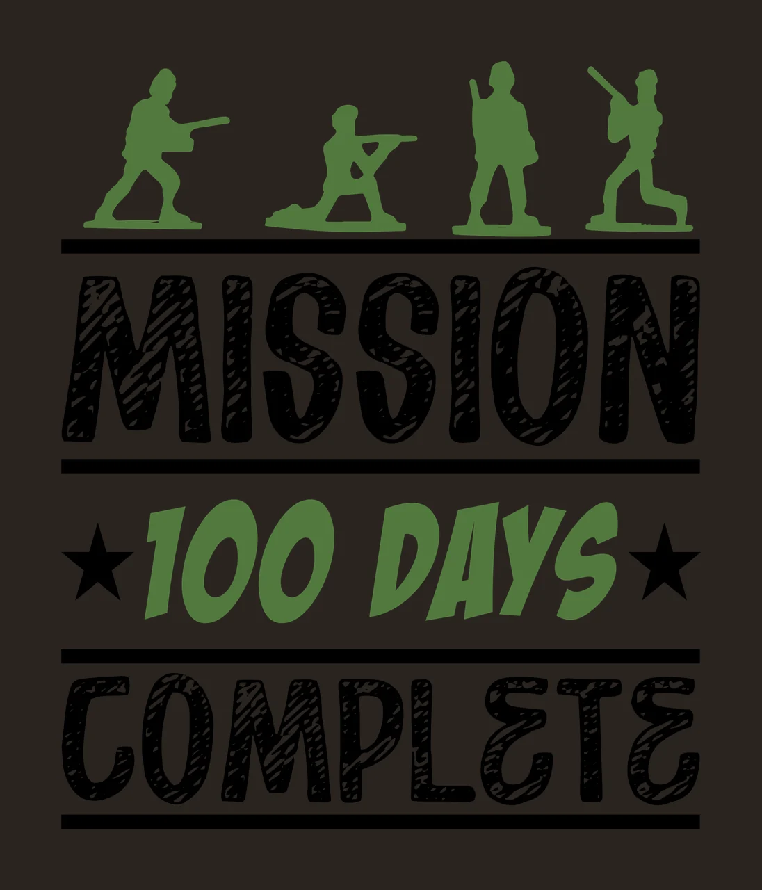 Mission 100 Days Complete Soldier Silhouettes toy soldiers contrast preview thumbnail