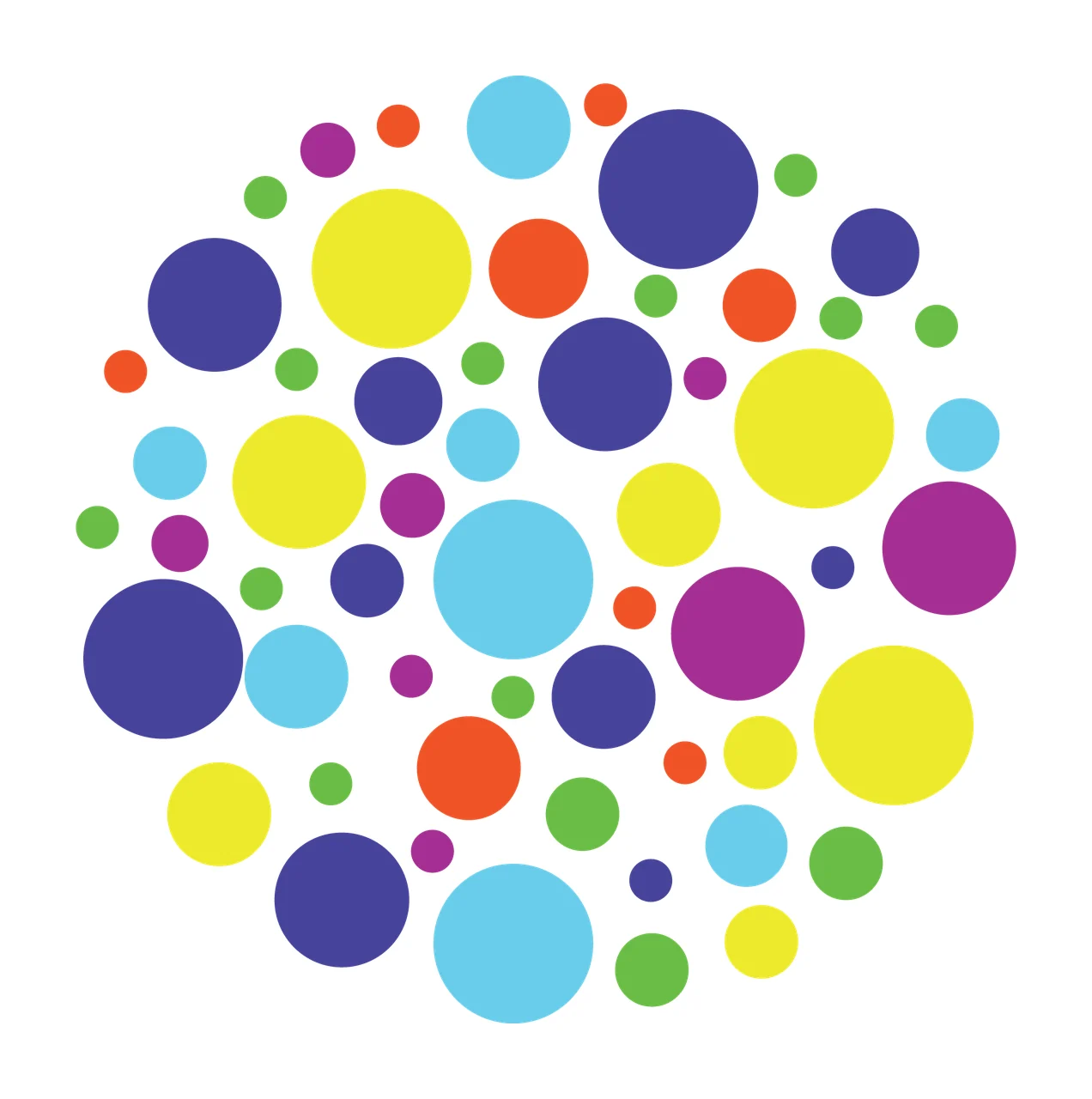 Circular Composition Of Many Small Black Solid Polka dots arranged