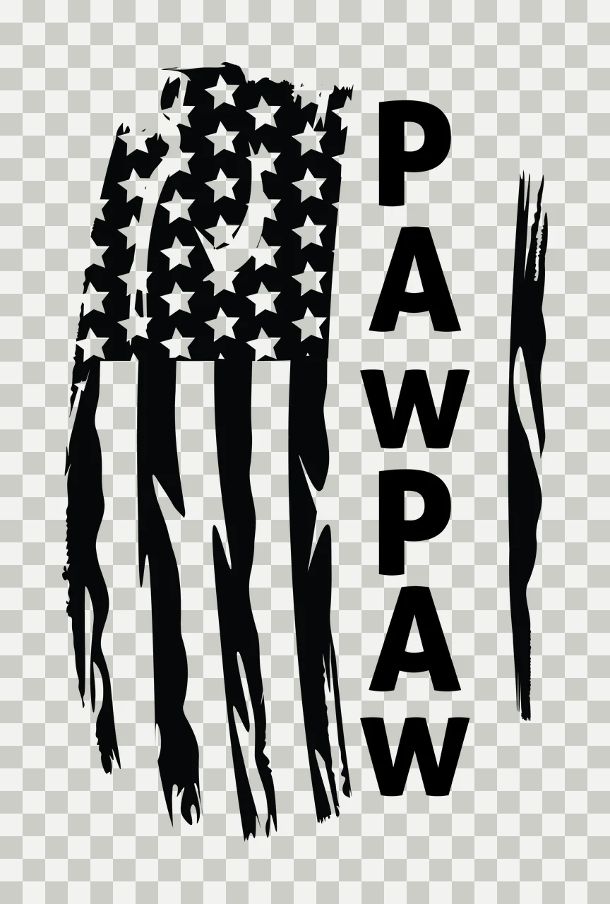 Flag Pawpaw Vertical Distressed Graphic With The Word displaying text transparency and detail preview thumbnail