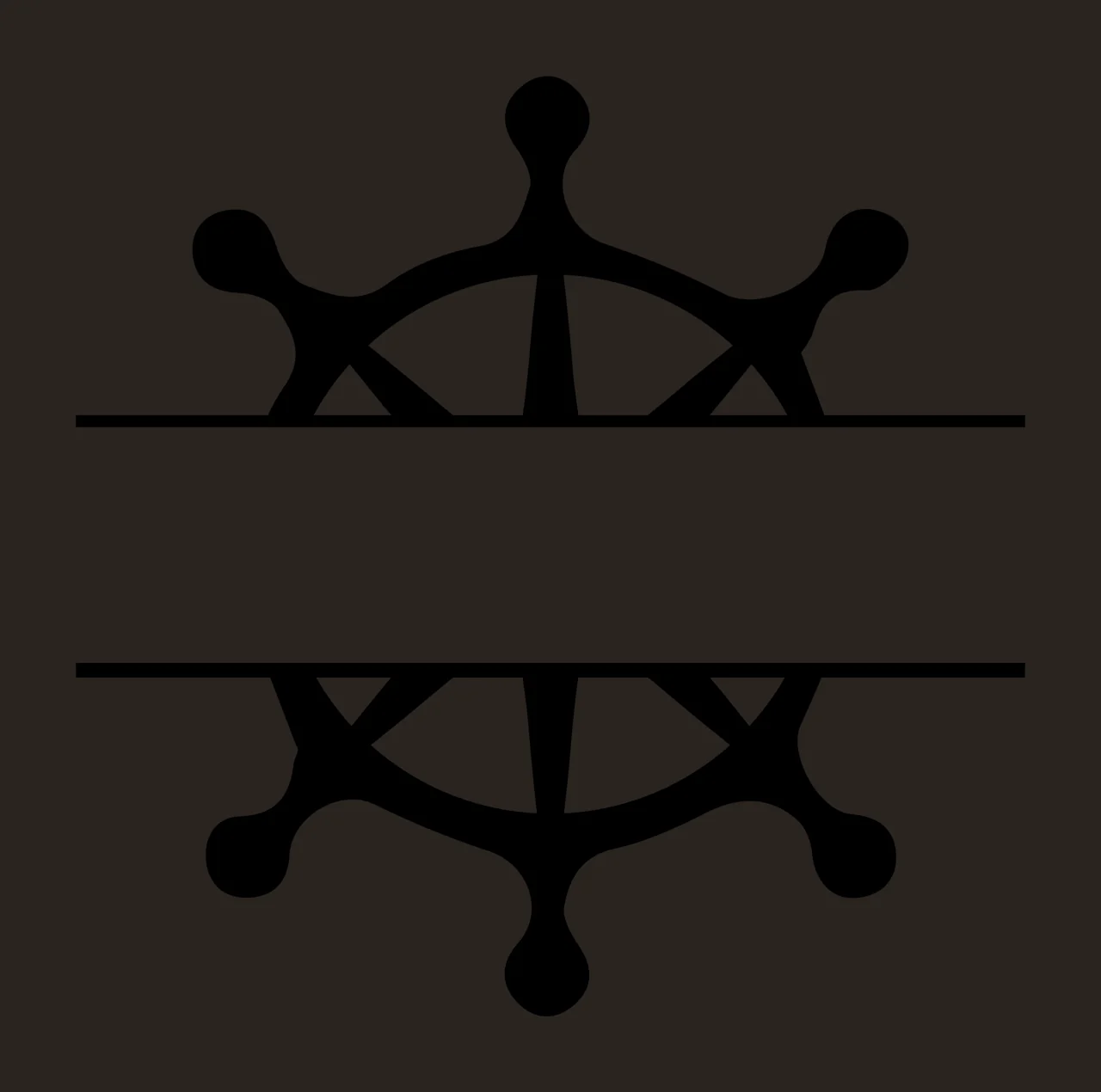 Ships Wheel With White And Black In Split contrast preview thumbnail