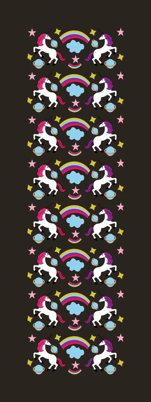 Unicorn And Rainbow Pattern star cloud seashell silhouette contrast preview thumbnail