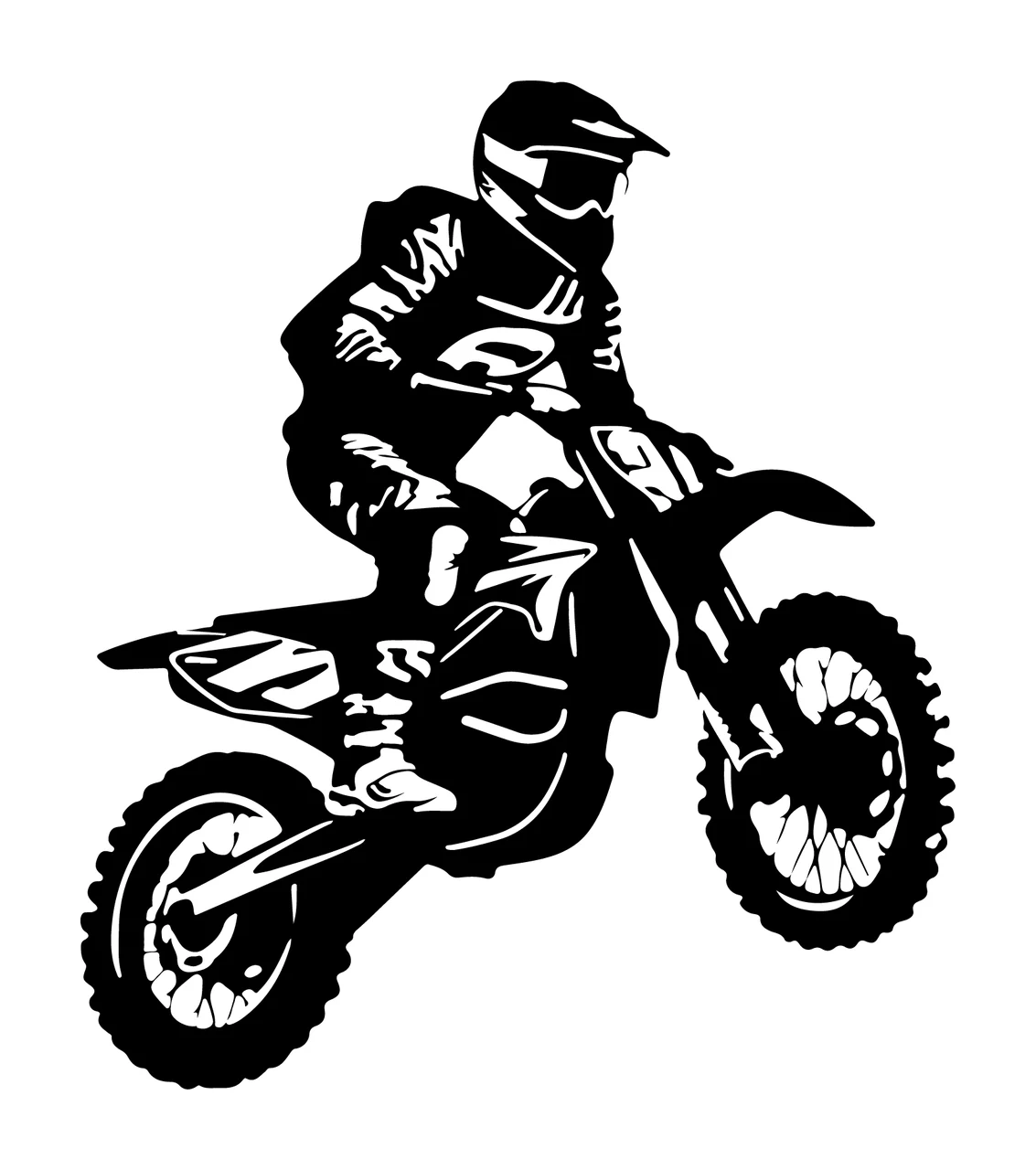 Motocross Rider Jumping Black Silhouette motorcycle helmet
