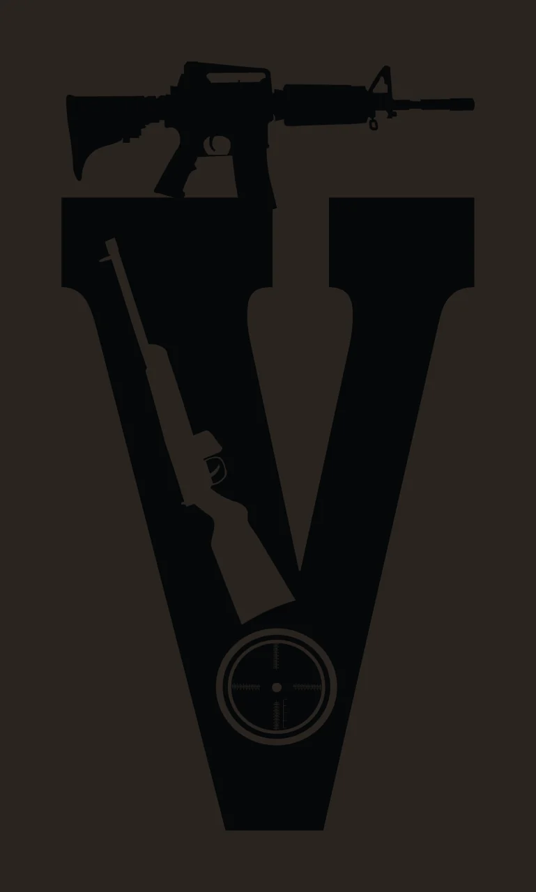 Gun Alphabet Character 13 scalable logo design icon contrast preview thumbnail