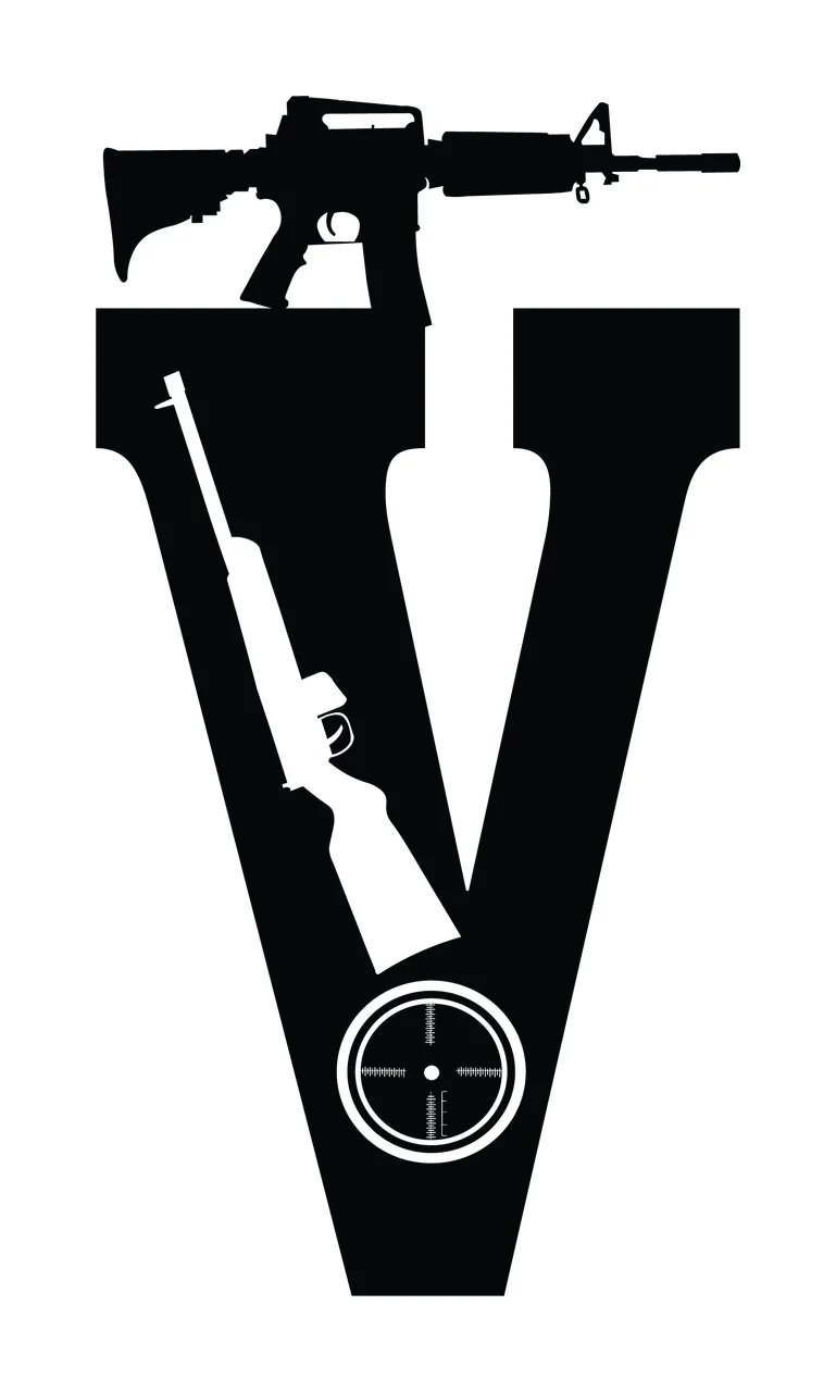 Gun Alphabet Character 13 scalable logo design icon