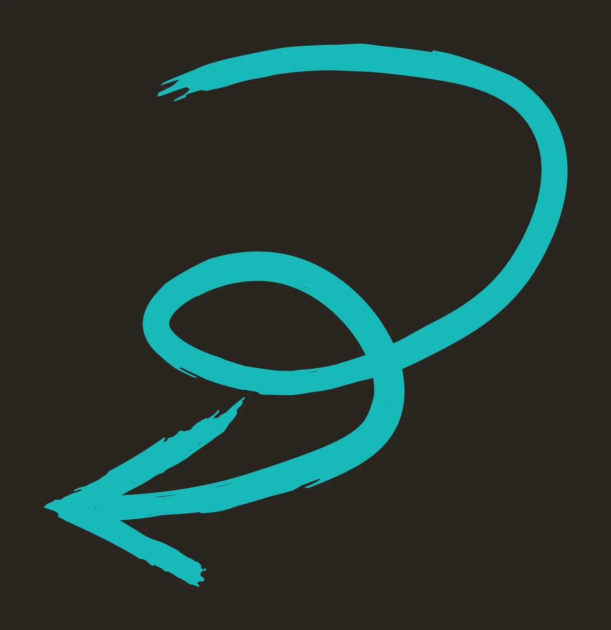 Brush Spiral Arrow Pointing Downwards looping line arrowhead contrast preview thumbnail