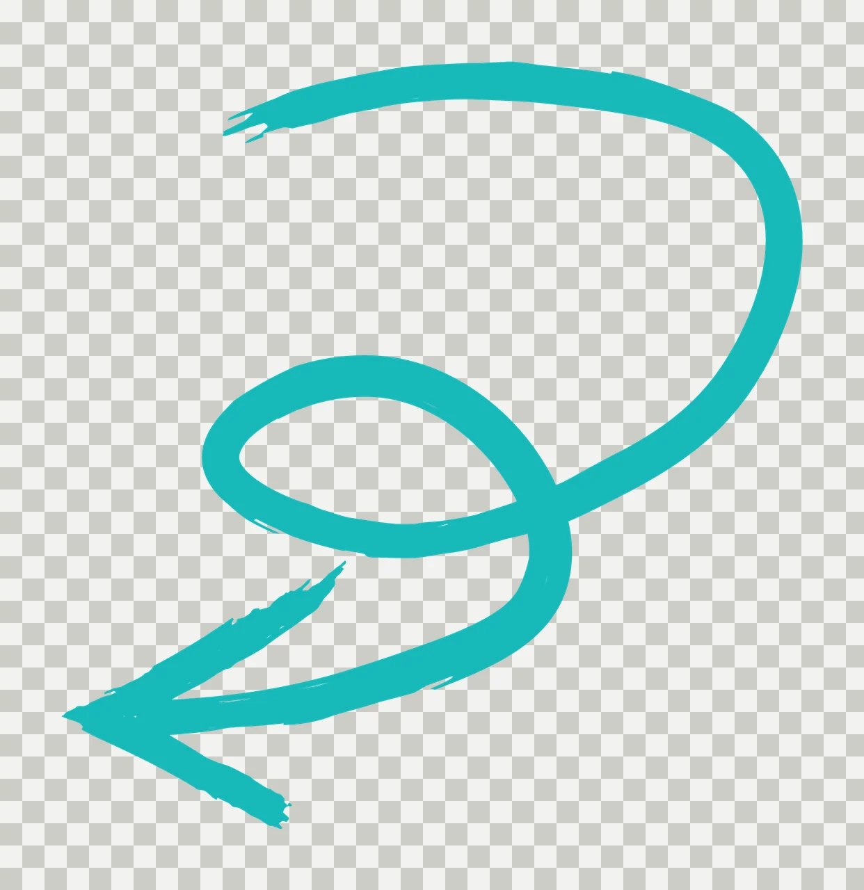 Brush Spiral Arrow Pointing Downwards looping line arrowhead transparency and detail preview thumbnail