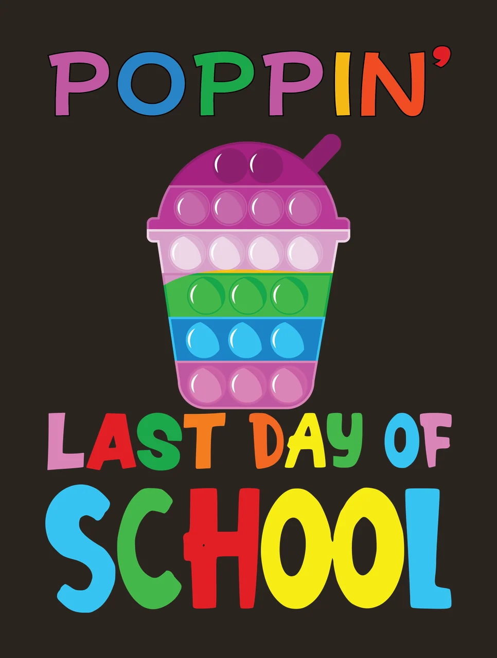 Poppin Last Day Of School Cup Graphic straw silhouette black contrast preview thumbnail