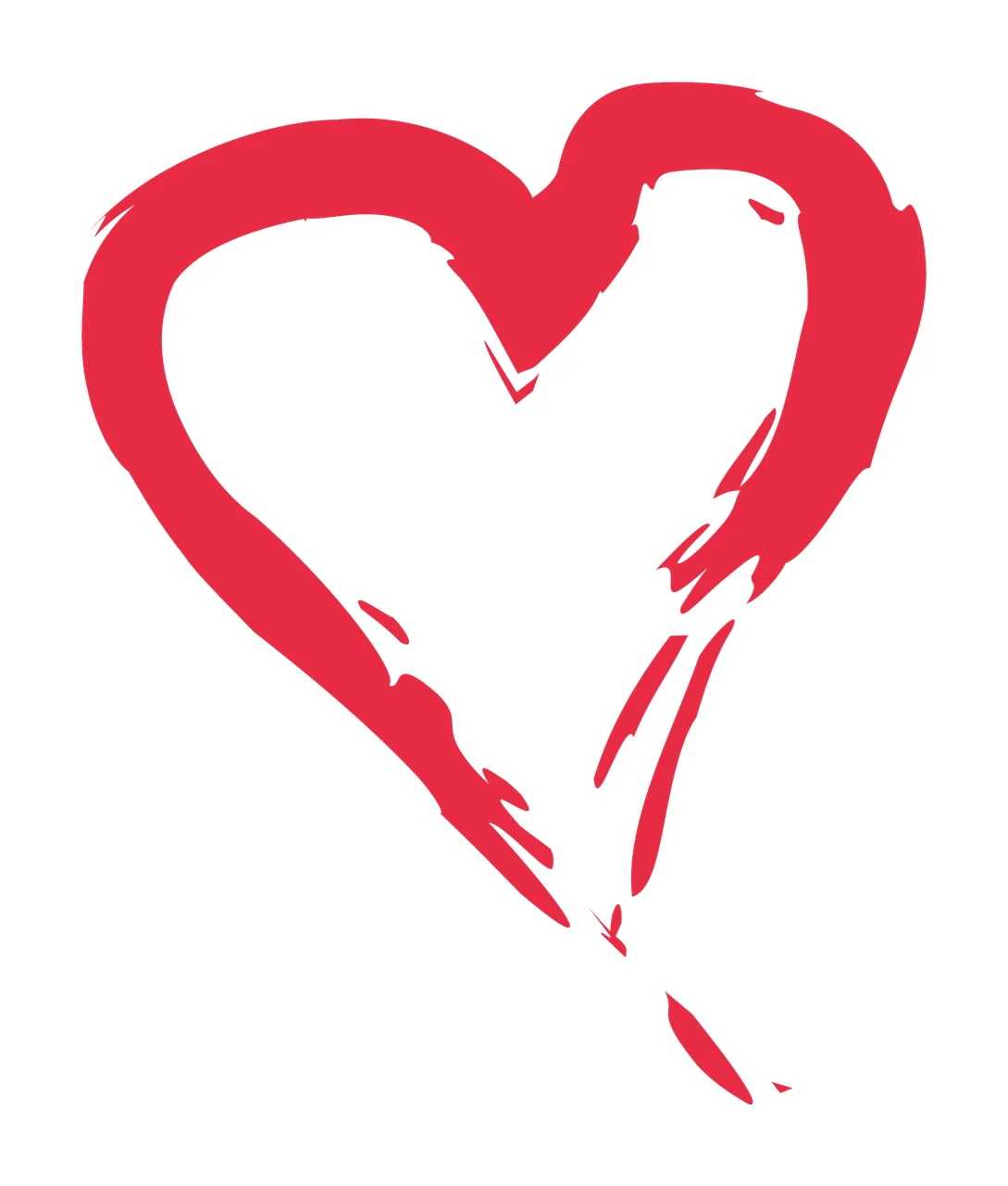 Brush Heart Outline In Stroke Style black white symbol and