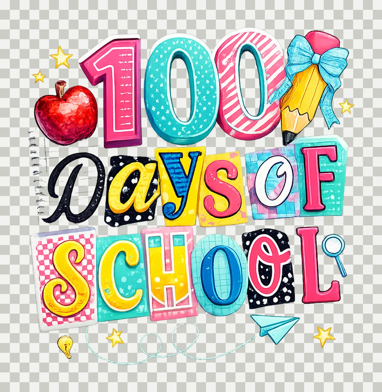 100 Days of School Coquette 100 Days of School Teacher transparency and detail preview thumbnail