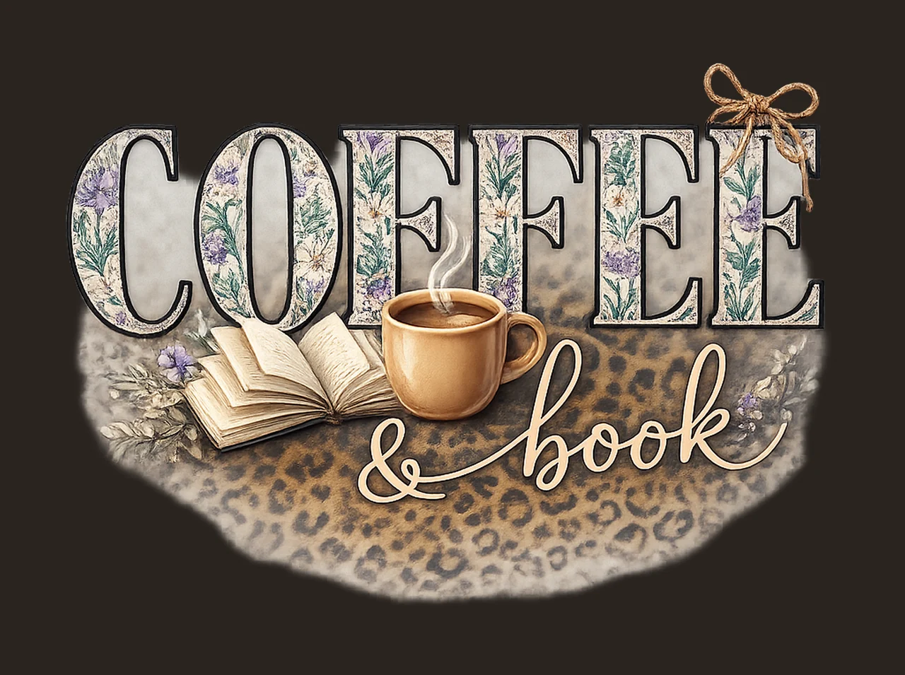 Boho Wildflower Coffee Book Bookish Design Cottagecore Book contrast preview thumbnail