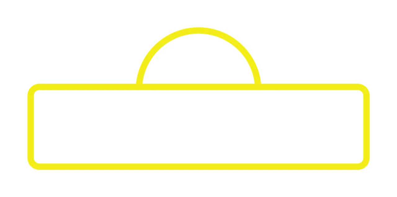 Black Line Drawing Of A Rectangle And Semi shape circle outline