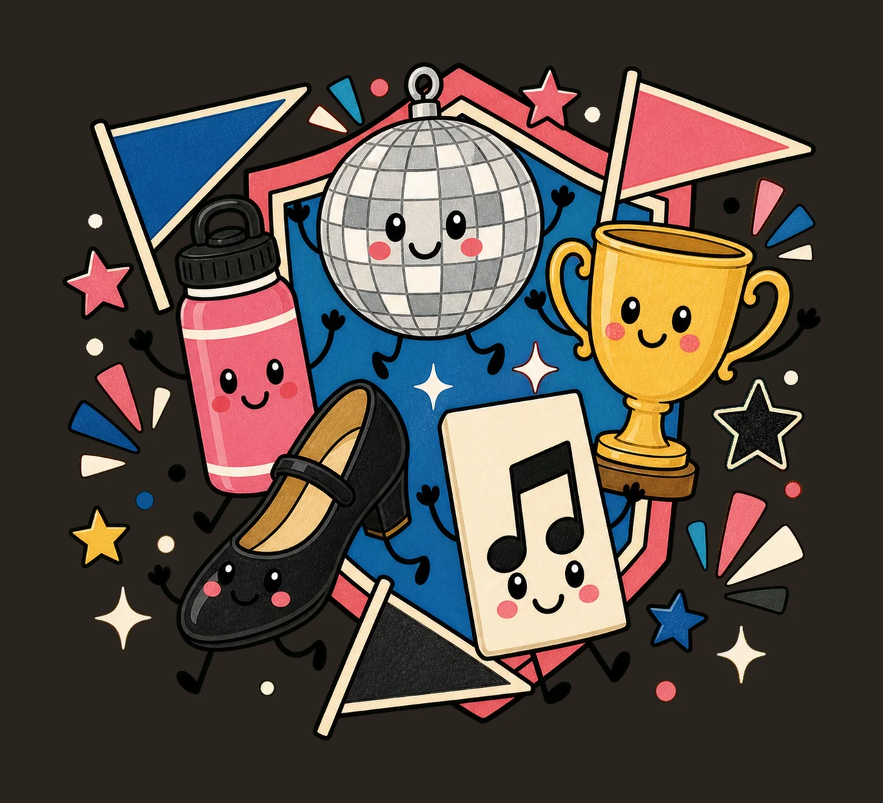 dance team 03 retro varsity sublimation instant shirt design contrast preview thumbnail