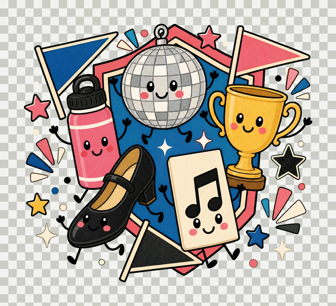 dance team 03 retro varsity sublimation instant shirt design transparency and detail preview thumbnail