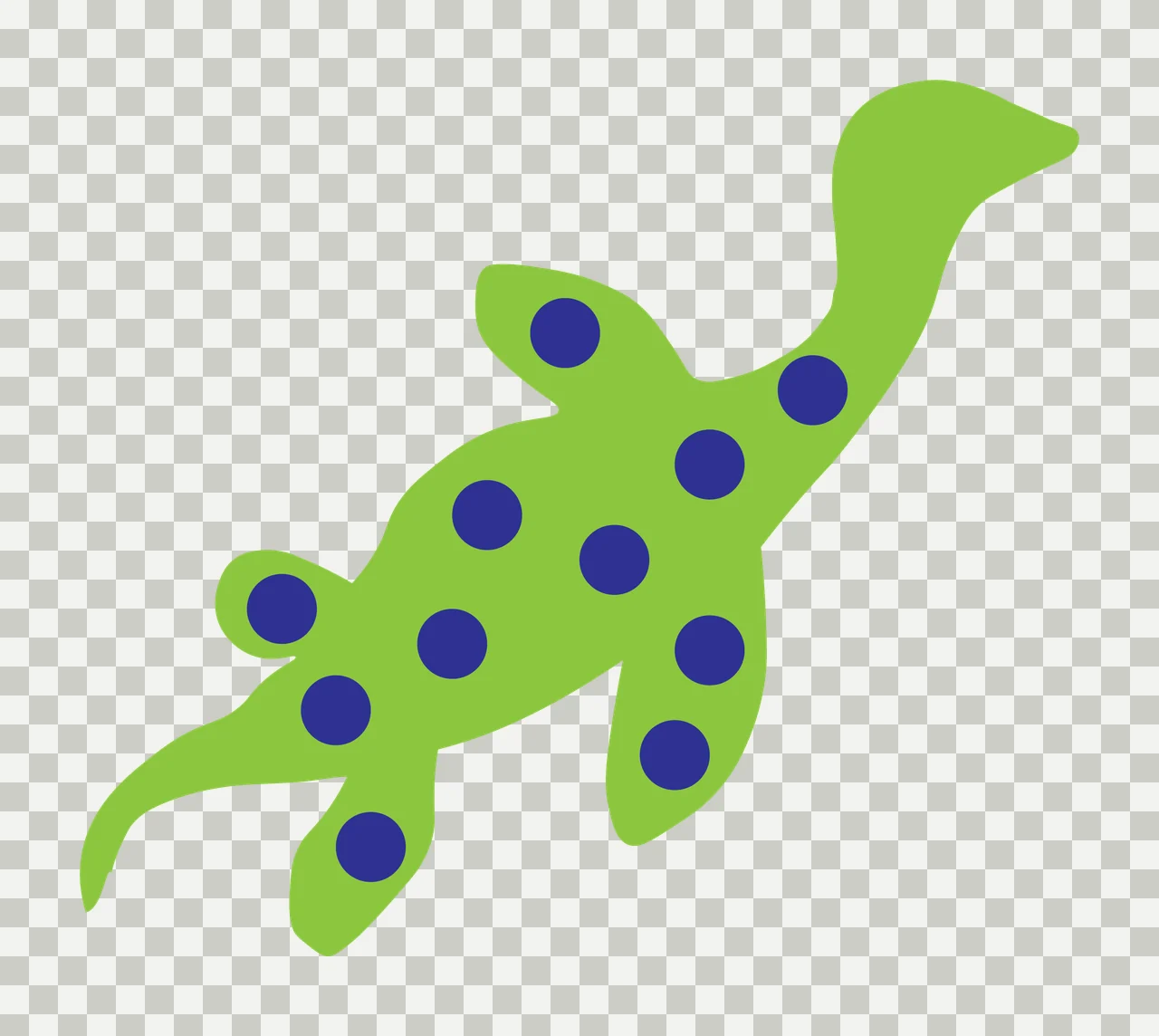 Aquatic Creature Swimming With Fins And Long Neck transparency and detail preview thumbnail