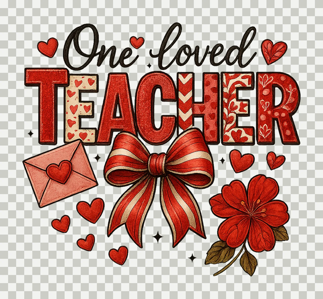 Teacher Valentine Loved Teacher Design Valentines Day transparency and detail preview thumbnail