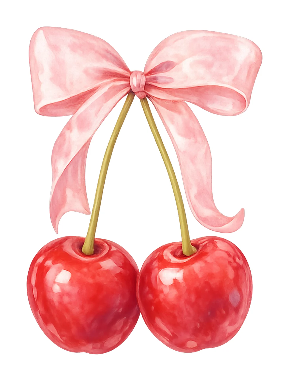 Trendy Coquette Cherry Soft Girl Era Design Pink Ribbon Bow