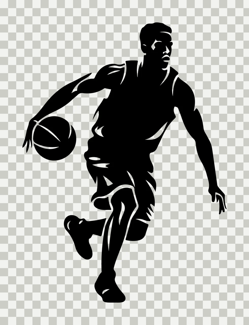 Player Basketball Dribbling In Silhouette Motion jersey shorts transparency and detail preview thumbnail