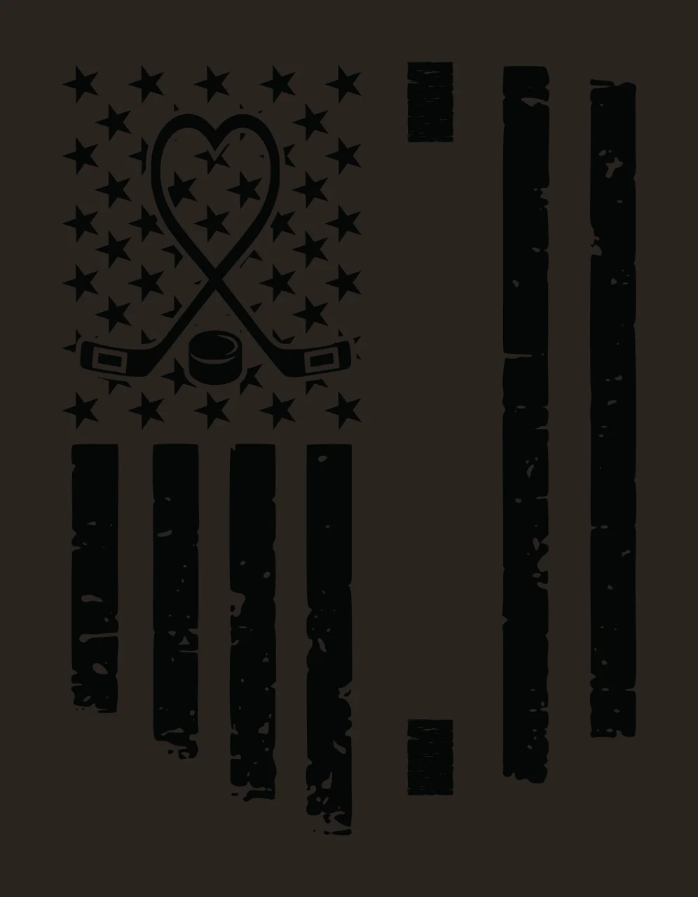 Hockey Flag Distressed With Sticks And Puck Graphic stars stripes contrast preview thumbnail