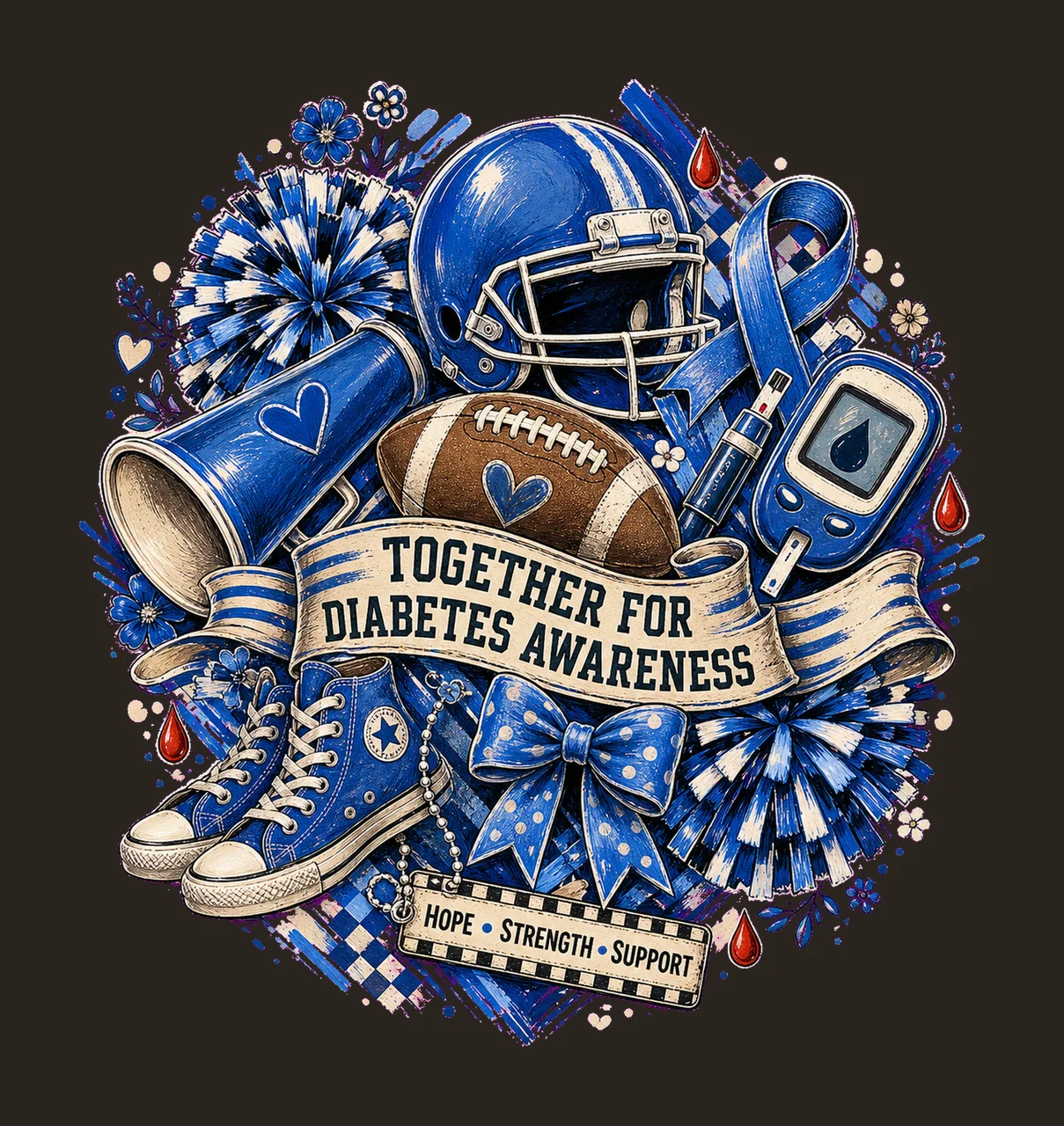 Football Diabetes Awareness Pep Collage bundle 03 contrast preview thumbnail