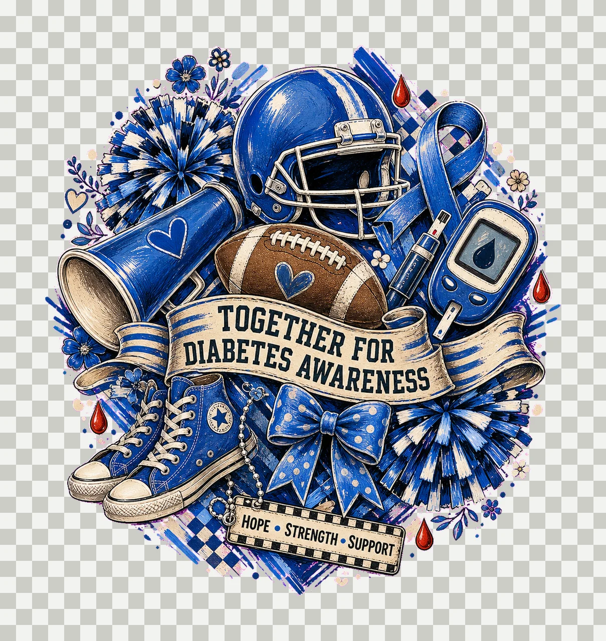 Football Diabetes Awareness Pep Collage bundle 03 transparency and detail preview thumbnail