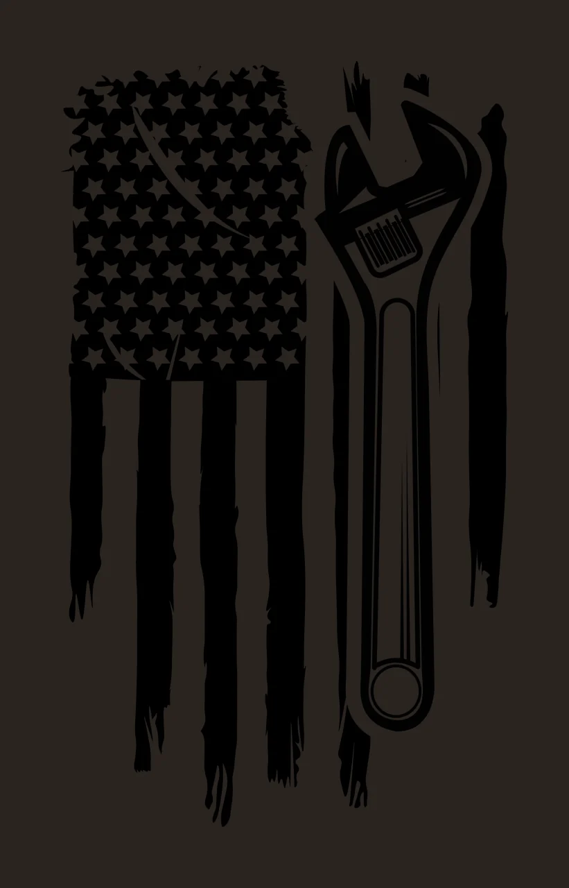Wrench Overlaid On Distressed Flag Graphic adjustable black contrast preview thumbnail