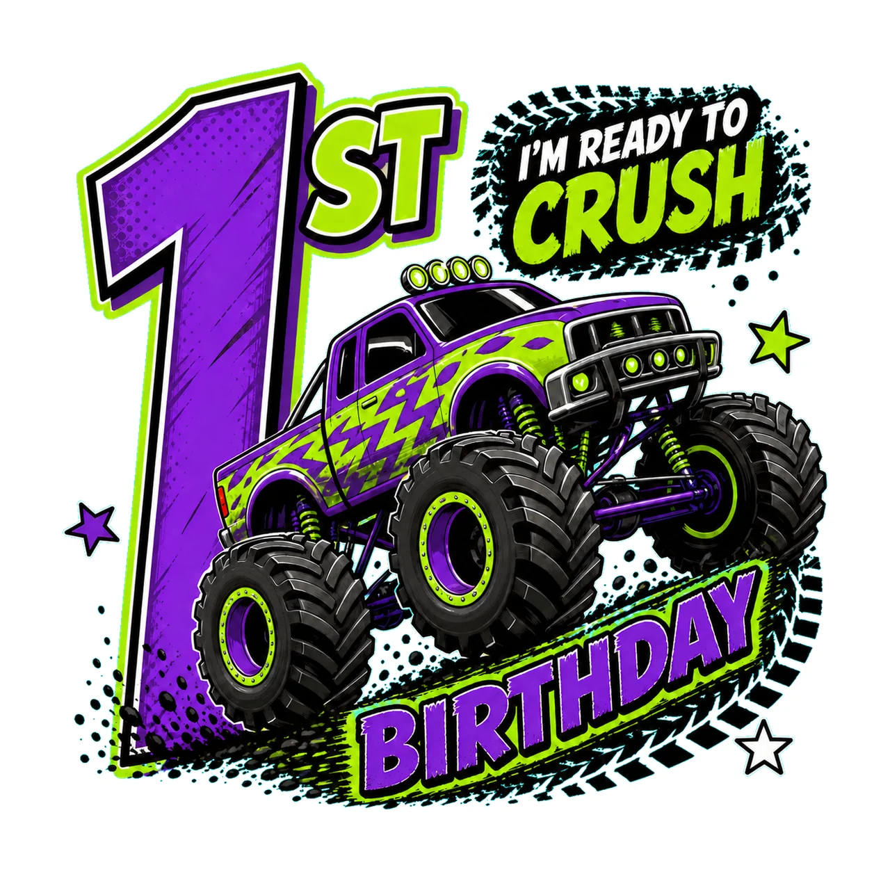 Monster Truck Birthday Ready to Crush 1st Birthday