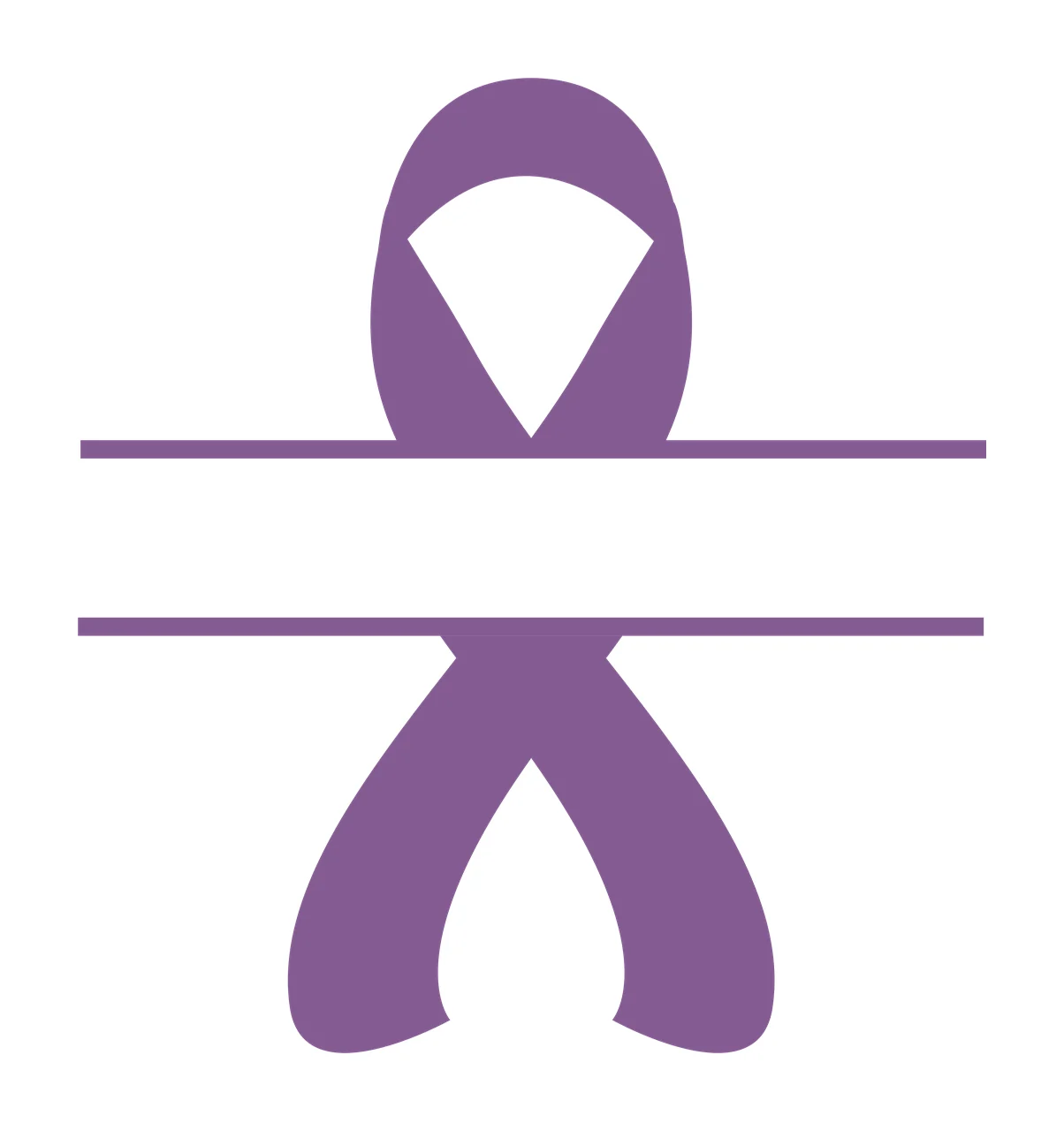 Awareness Ribbon Graphic Featuring A Wide Centered Horizontal Divided