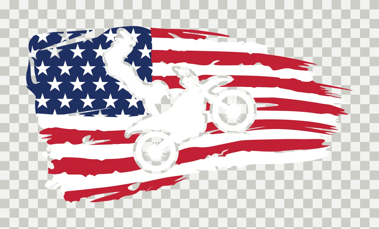 Flag Motorcycle Rider Silhouette Performing A Jump Against jumping transparency and detail preview thumbnail