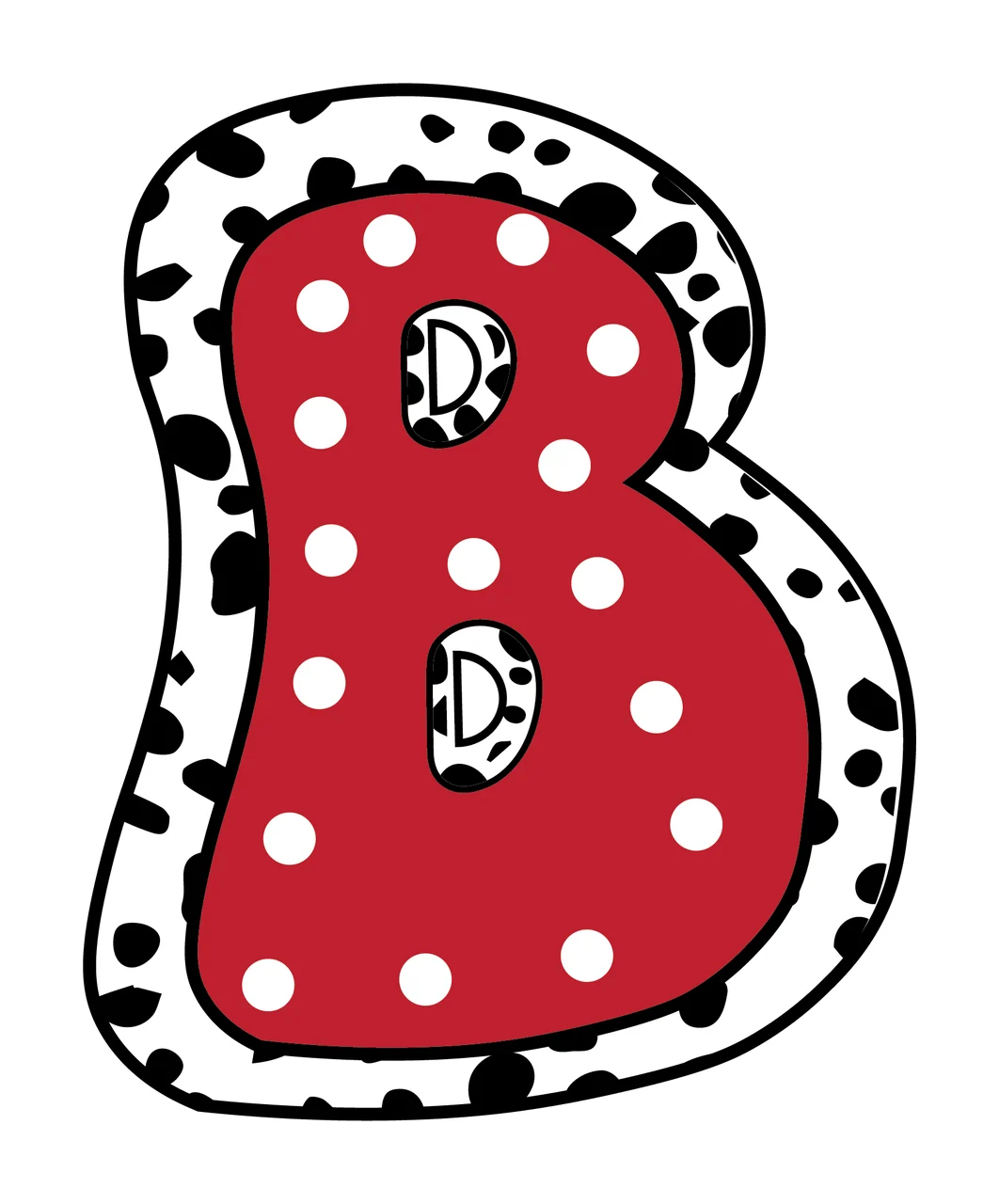 Dalmatian Dots Font Race Doodle Character 11 racing checkered flag