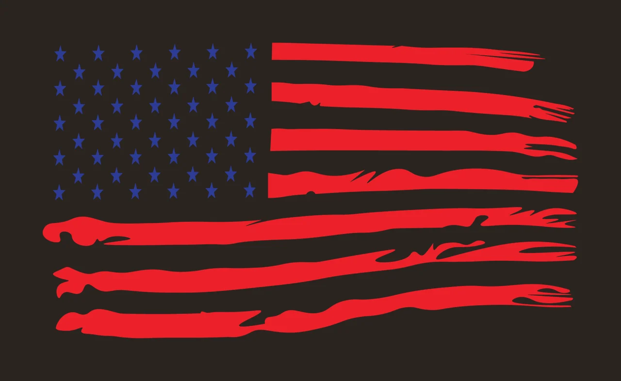 Can Glass Wrap Distressed Red American Flag Stripes contrast preview thumbnail