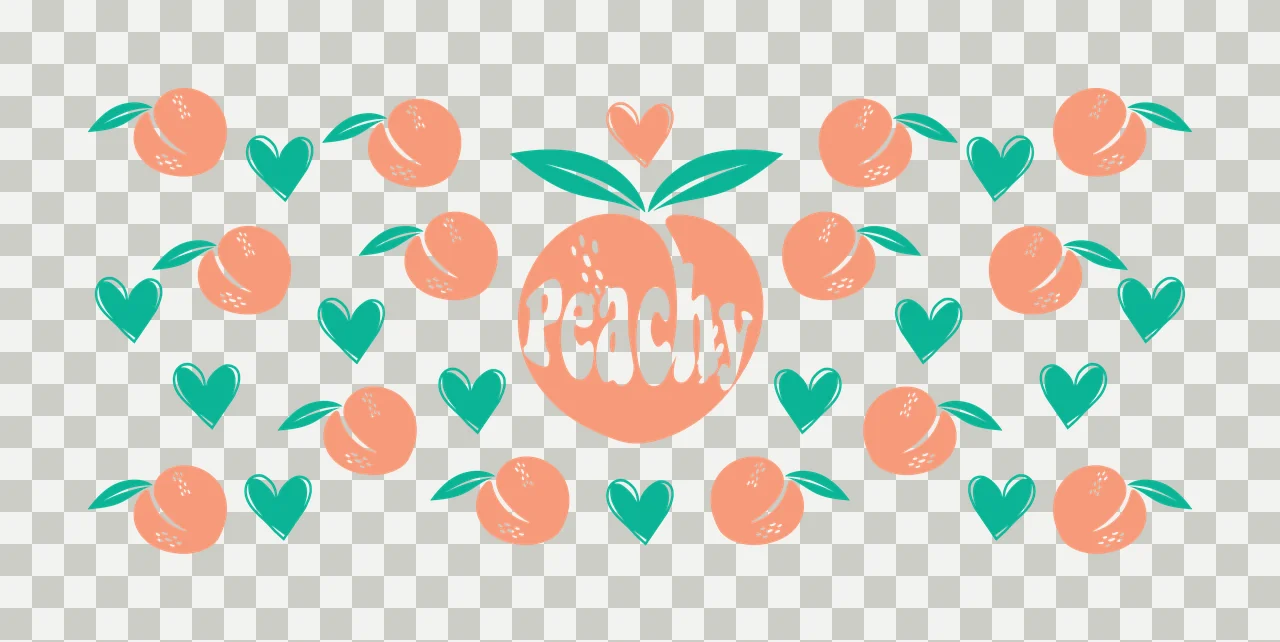 Can Glass Wrap Peachy Text With Fruit Hearts peaches flat graphic transparency and detail preview thumbnail