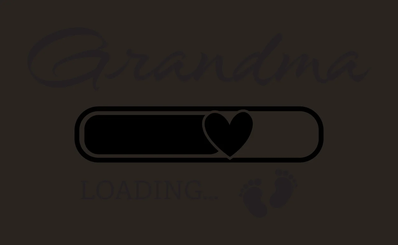Grandma Loading Text With Bar And Heart Icon icons footprints contrast preview thumbnail