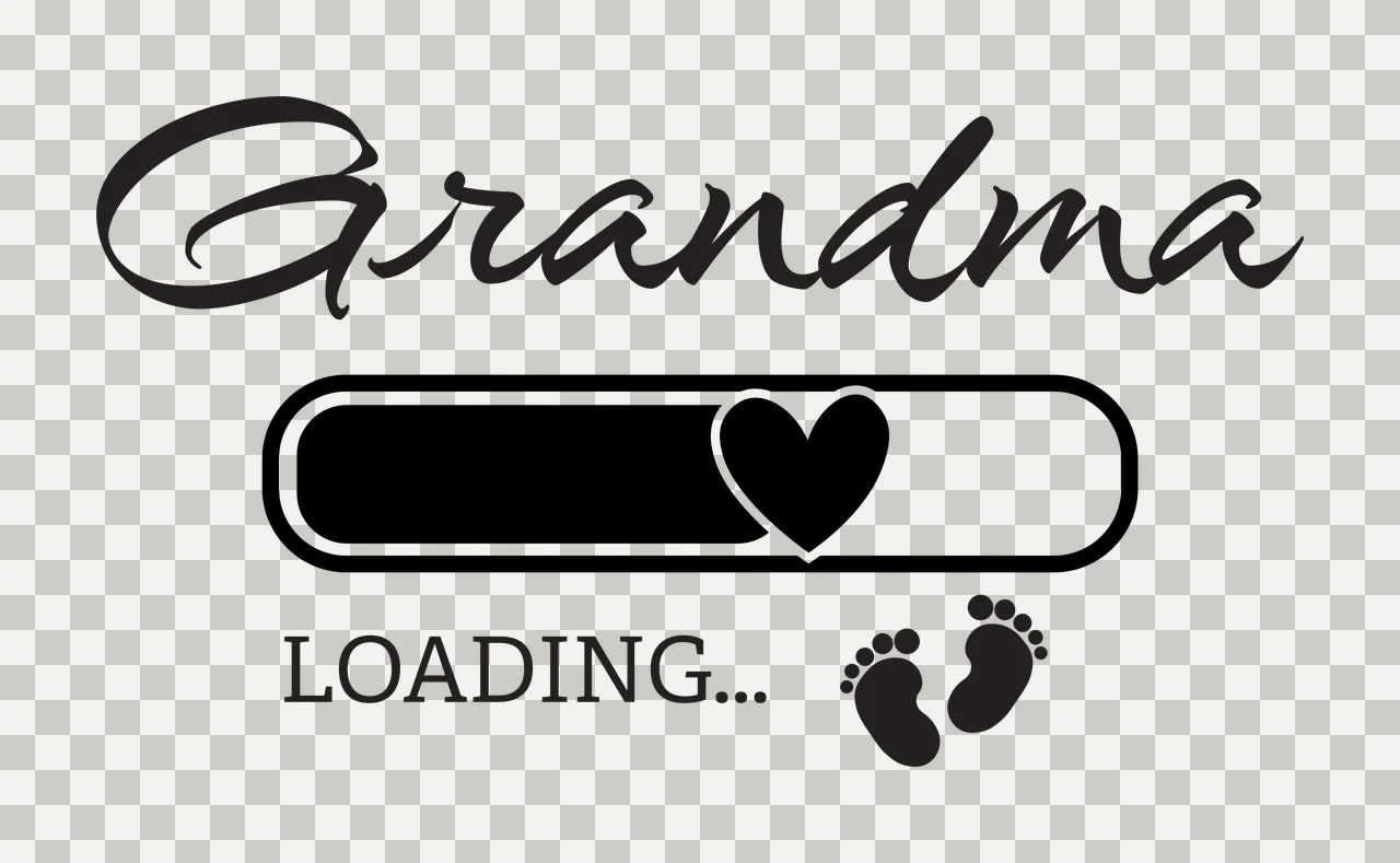 Grandma Loading Text With Bar And Heart Icon icons footprints transparency and detail preview thumbnail
