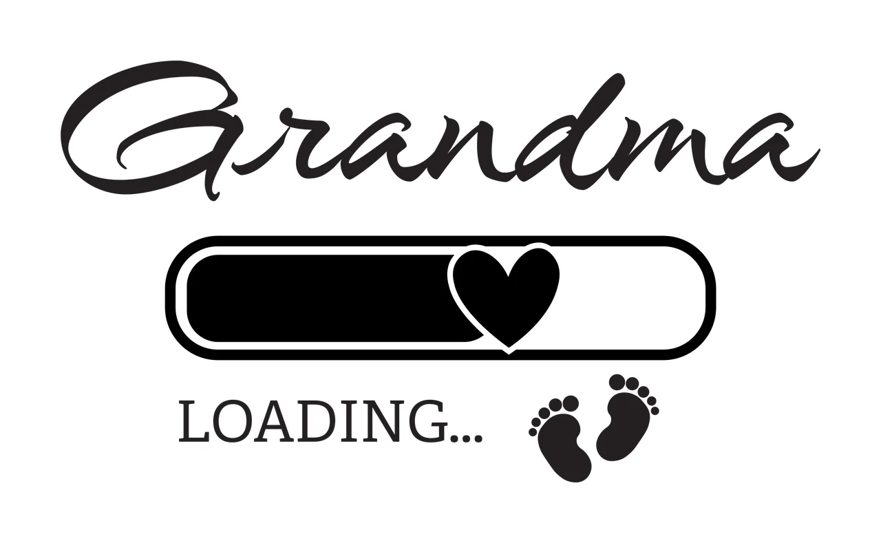Grandma Loading Text With Bar And Heart Icon icons footprints