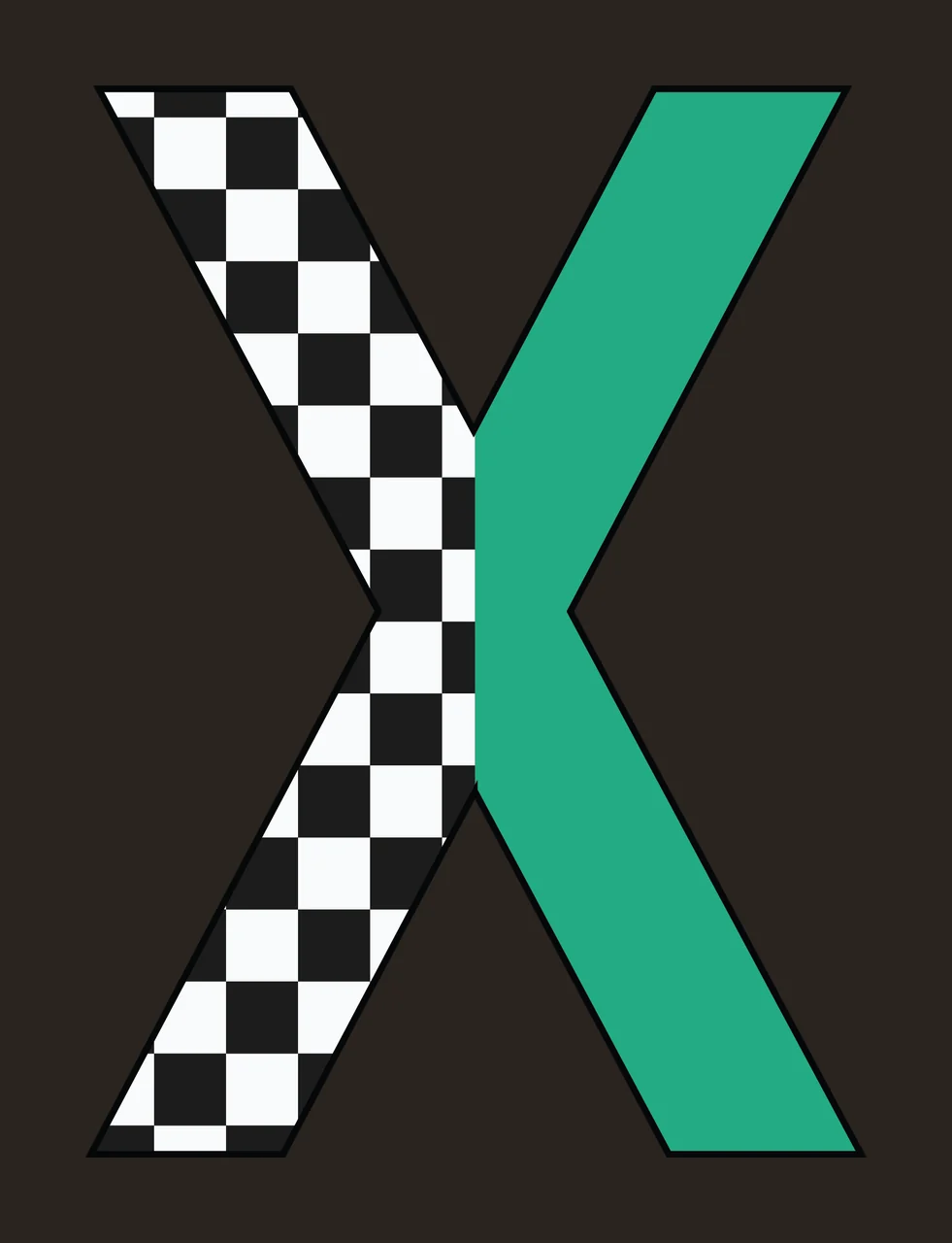 Can Glass Wrap X Letter Checkered And Green contrast preview thumbnail