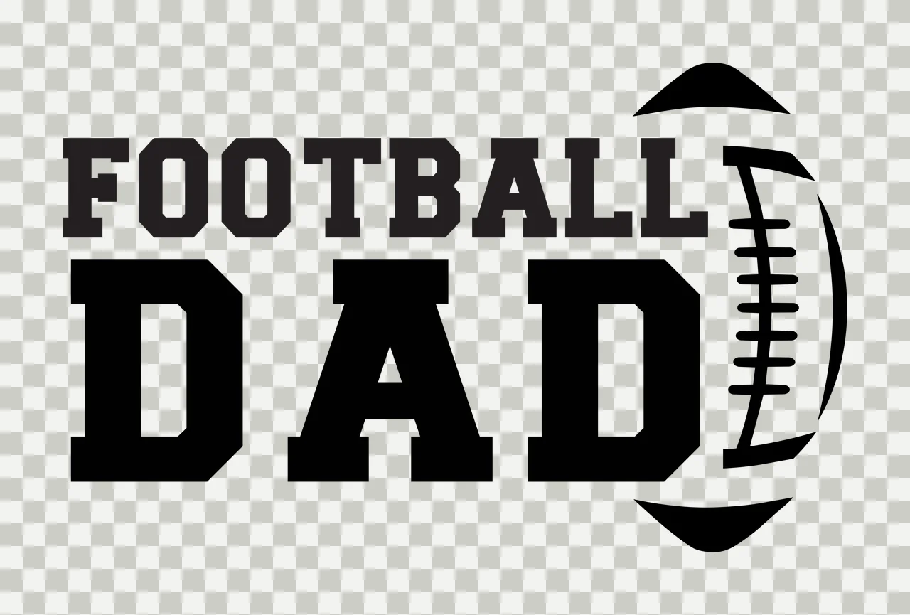 Football Dad Bold Text Graphic With Vertical Oval black white transparency and detail preview thumbnail