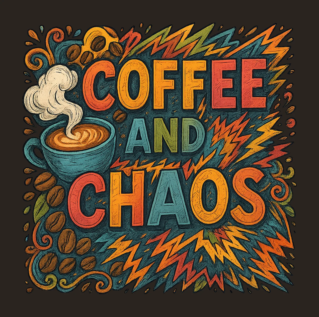 Coffee and chaos design coffee sublimation chaos coffee contrast preview thumbnail