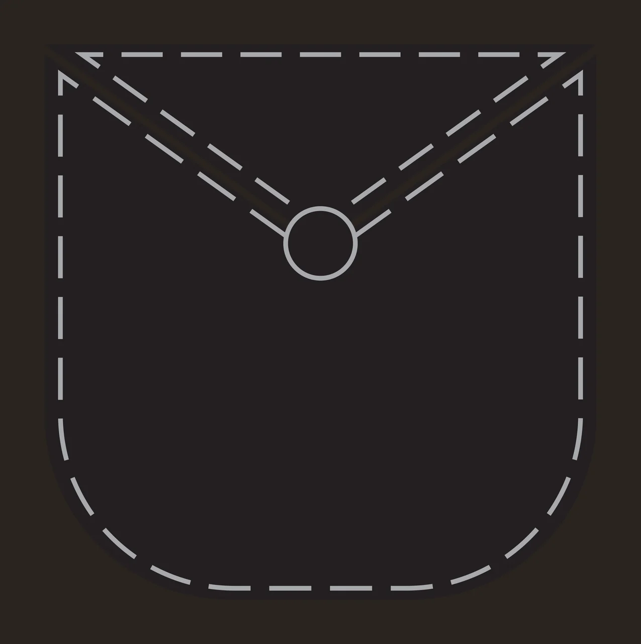 Black Silhouette Of A Fabric Pocket Shape minimalist white contrast preview thumbnail